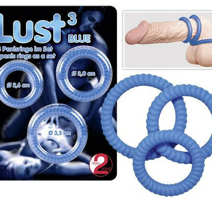 Lust 3 Blue Péniszgyűrű szett