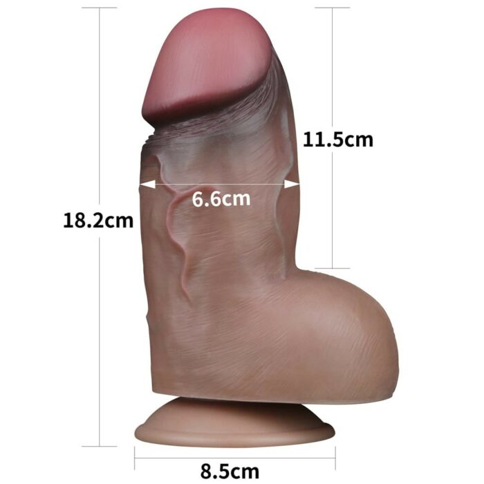 7" Dual-Layered Silicone Nature Cock Brown - Intimszexshop.hu Online Szexshop