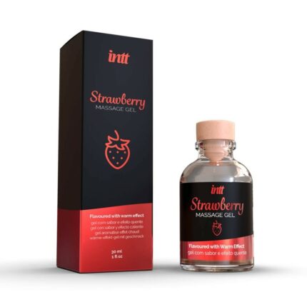 MASSAGE GEL STRAWBERRY GLASS BOTTLE 30ML + BOX - Intimszexshop.hu Online Szexshop