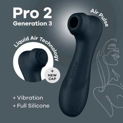 Pro 2 Generation 3 with Liquid Air black léghullámos csiklóizgató - Intimszexshop.hu Online Szexshop