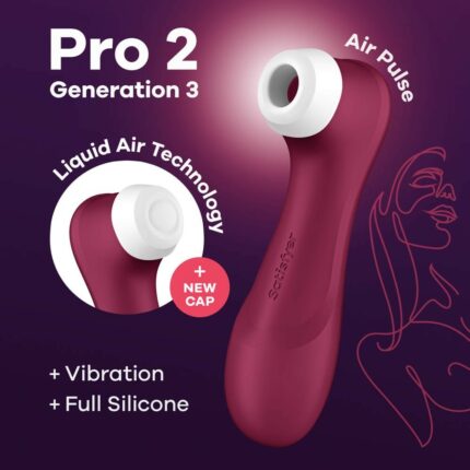 Pro 2 Generation 3 with Liquid Air wine red léghullámos csiklóizgató - Intimszexshop.hu Online Szexshop