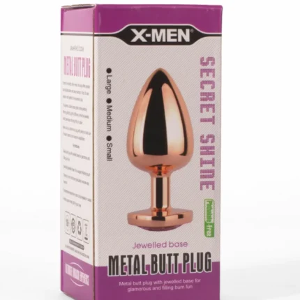 Intimszexshop - Szexshop | X-MEN Secret Shine Metal Butt Plug Rose Gold Heart S