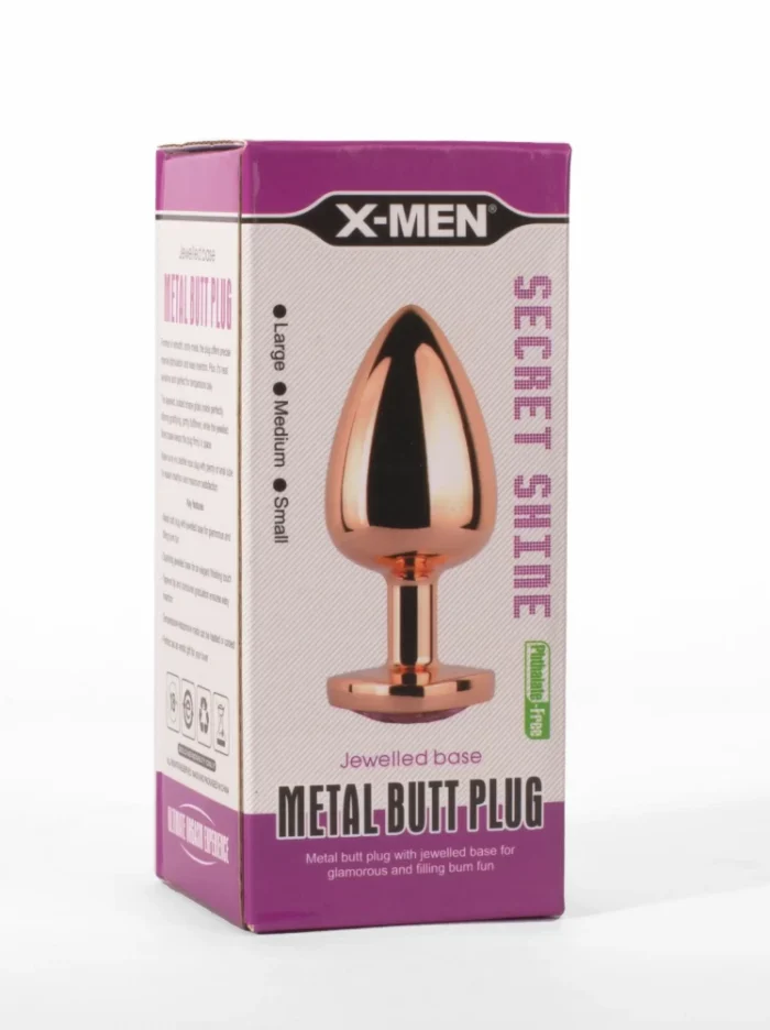 Intimszexshop - Szexshop | X-MEN Secret Shine Metal Butt Plug Rose Gold Heart S