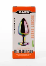 Intimszexshop - Szexshop | X-MEN Secret Shine Metal Butt Plug Rainbowheart S