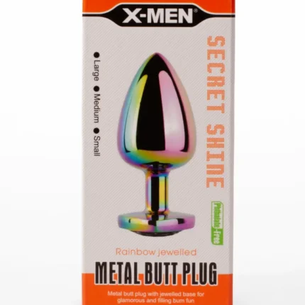 Intimszexshop - Szexshop | X-MEN Secret Shine Metal Butt Plug Rainbowheart S