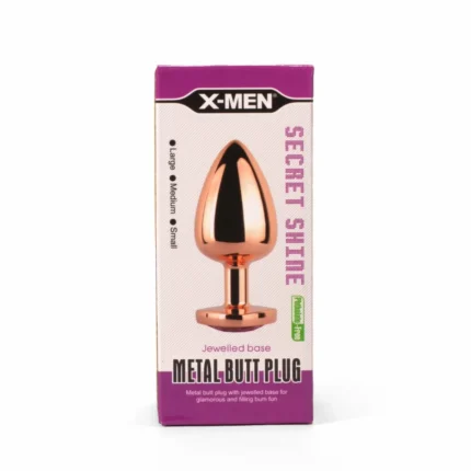 Intimszexshop - Szexshop | X-MEN Secret Shine Metal Butt Plug Rose Gold Heart M