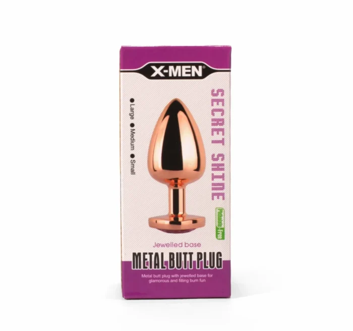Intimszexshop - Szexshop | X-MEN Secret Shine Metal Butt Plug Rose Gold Heart M
