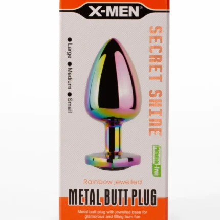 Intimszexshop - Szexshop | X-MEN Secret Shine Metal Butt Plug Rainbowheart M