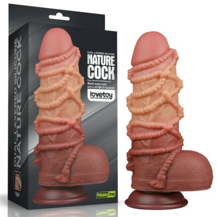 Intimszexshop - Szexshop | 9.5'' Dual layered Platinum Silicone Cock with Rope