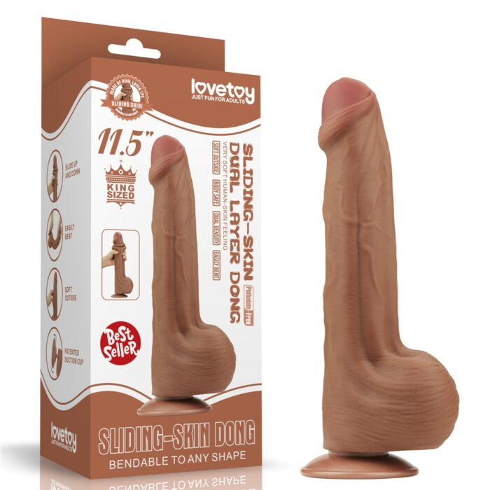 Intimszexshop - Szexshop | 11.5'' King Sized Sliding Skin Dual Layer Dong Brown