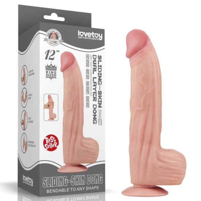 Intimszexshop - Szexshop | 12'' King Sized Sliding Skin Dual Layer Dong