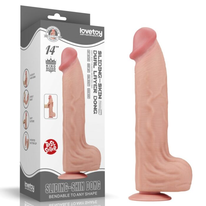 Intimszexshop - Szexshop | 14'' King Sized Sliding Skin Dual Layer Dong