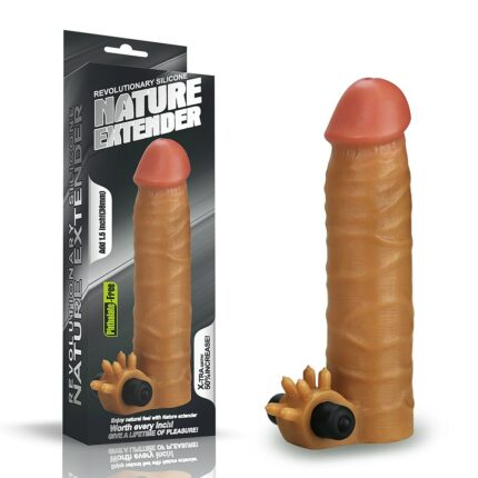 Intimszexshop - Szexshop | Add 1.5" Vibrating Silicone Extender Brown