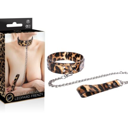 Intimszexshop - Szexshop | LEOPARD FRENZY COLLAR WITH LEASH