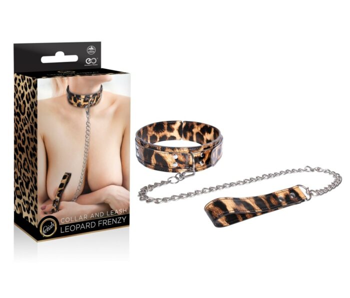 Intimszexshop - Szexshop | LEOPARD FRENZY COLLAR WITH LEASH