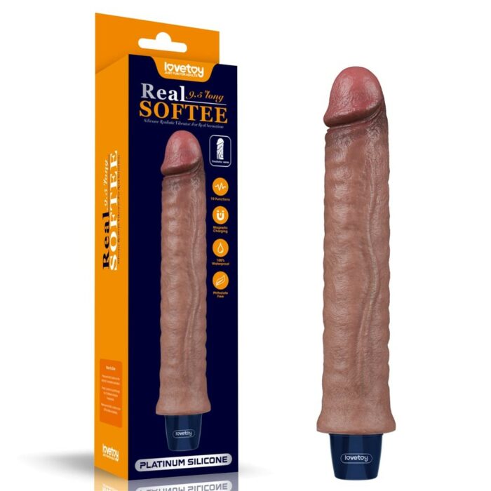 Intimszexshop - Szexshop | 9.5" REAL SOFTEE Rechargeable Silicone Vibrating Dildo