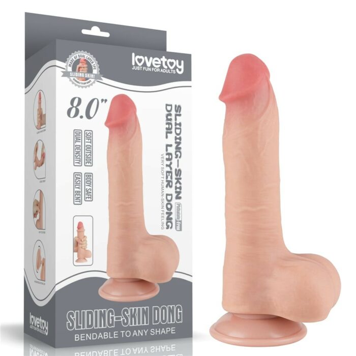 Intimszexshop - Szexshop | 8'' Sliding Skin Dual Layer Dong Flesh I