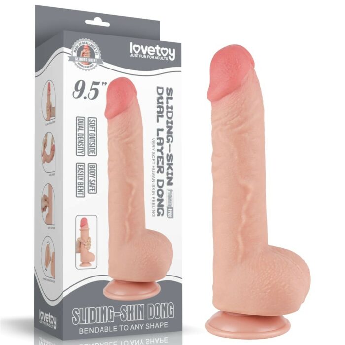 Intimszexshop - Szexshop | 9.5'' Sliding Skin Dual Layer Dong Flesh