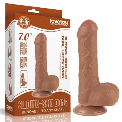 Intimszexshop - Szexshop | 7'' Sliding Skin Dual Layer Dong Brown