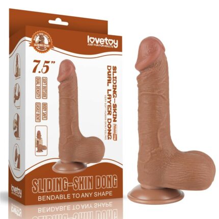 Intimszexshop - Szexshop | 7.5'' Sliding Skin Dual Layer Dong Brown III