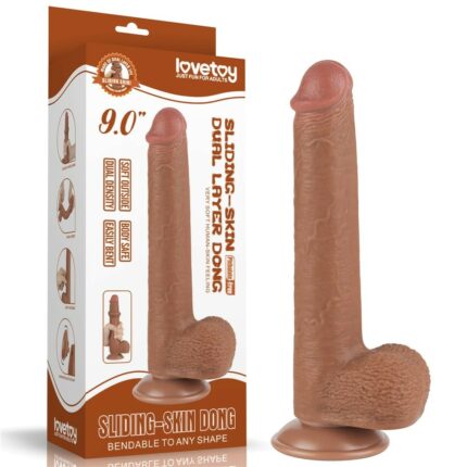 Intimszexshop - Szexshop | 9'' Sliding Skin Dual Layer Dong Brown