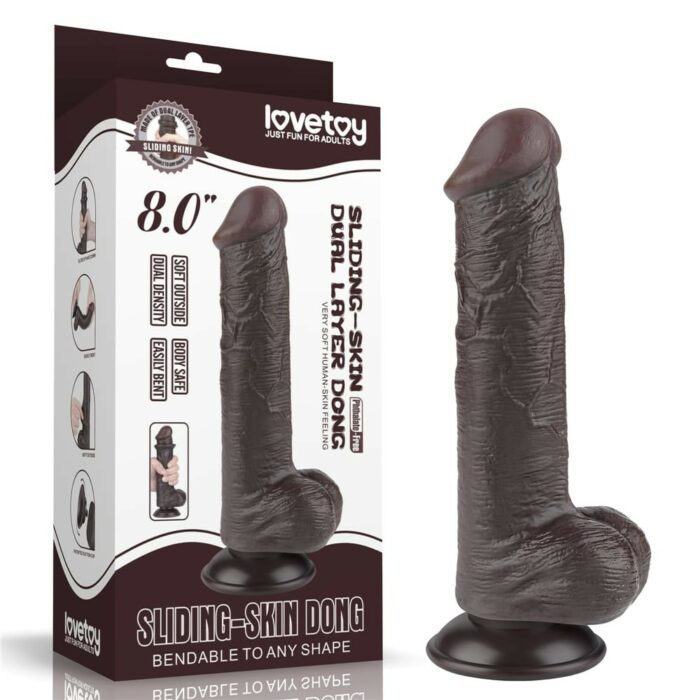 Intimszexshop - Szexshop | 8'' Sliding Skin Dual Layer Dong Black III