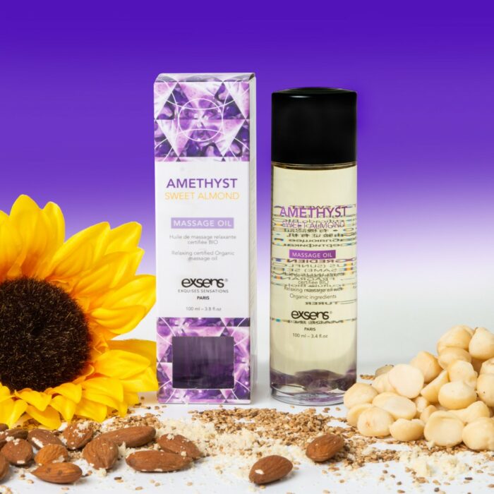 Intimszexshop - Szexshop | Organic Massage Oil with stones AMETHYST SWEET ALMOND 100ml