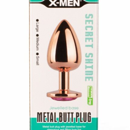 Intimszexshop - Szexshop | X-MEN Secret Shade Metal Butt Plug Rose S