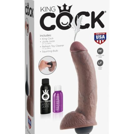 Intimszexshop - Szexshop | 9" Squirting Cock with Balls Brown