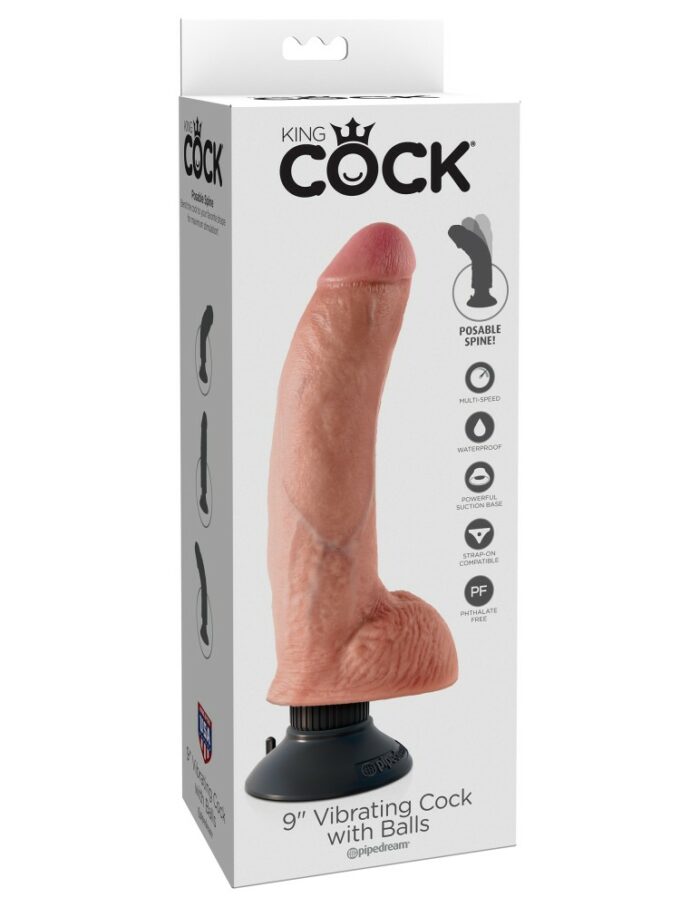 Intimszexshop - Szexshop | 9" Vibrating Cock with Balls Light