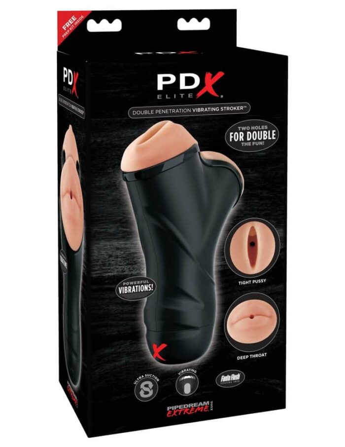 Intimszexshop - Szexshop | Double Penetration Vibrating Stroker  Light/Black