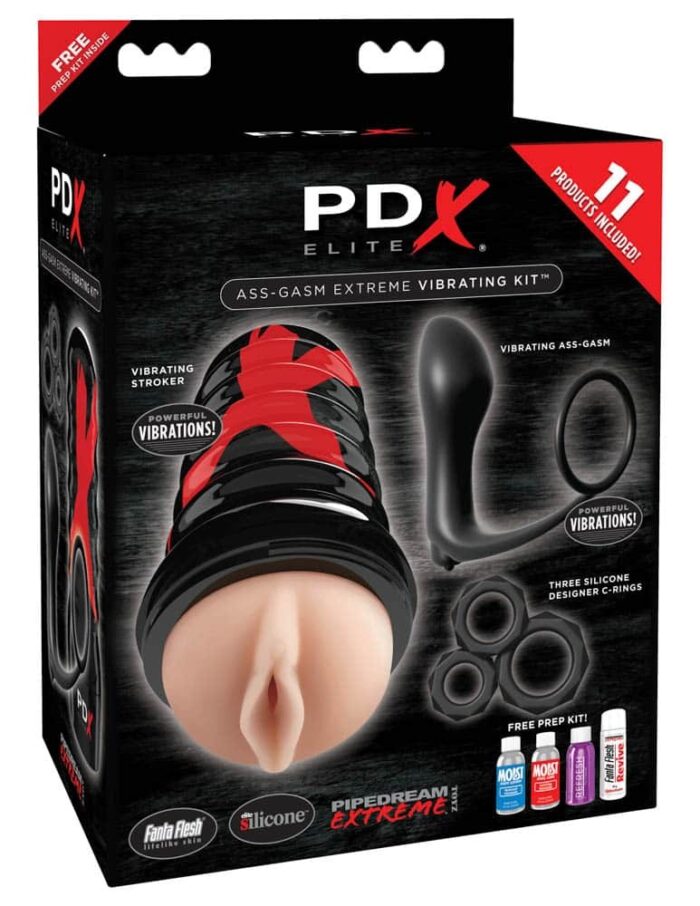 Intimszexshop - Szexshop | Ass-gasm Vibrating Kit Light/Black