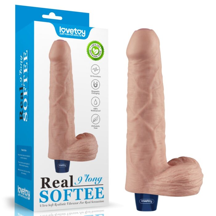 Intimszexshop - Szexshop | 9" REAL SOFTEE Rechargeable Vibrating Dildo(Flesh)