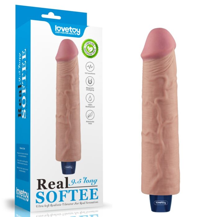 Intimszexshop - Szexshop | 9.5" REAL SOFTEE Rechargeable Vibrating Dildo(Flesh)